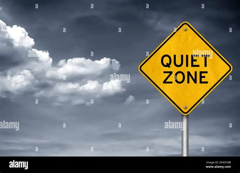 Quiet Zone Road Sign Warning Stock Photo Alamy