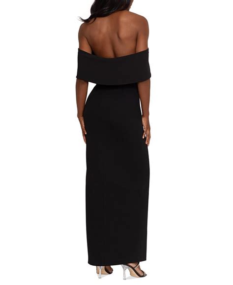 Xscape Womens Off The Shoulder Scuba Crepe Gown Macys