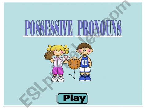 Esl English Powerpoints Possessive Pronouns Game