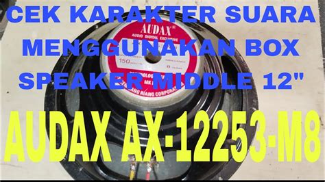 Cek Sound Menggunakan Box Karakter Speaker Inch Audax Tipe Ax