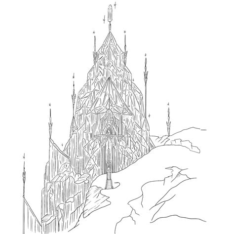 Hand Drawn Illustration Of Elsas Castle From Disneys Frozen Hand