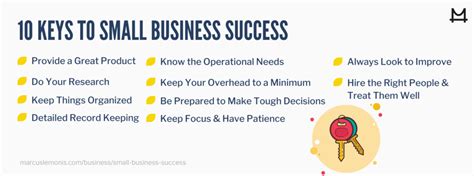 10 Keys To Small Business Success Marcus Keys To Success