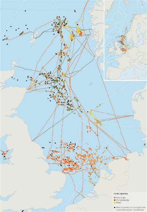 Map Of Offshore Oil And Gas Pipelines In The United States Section Of