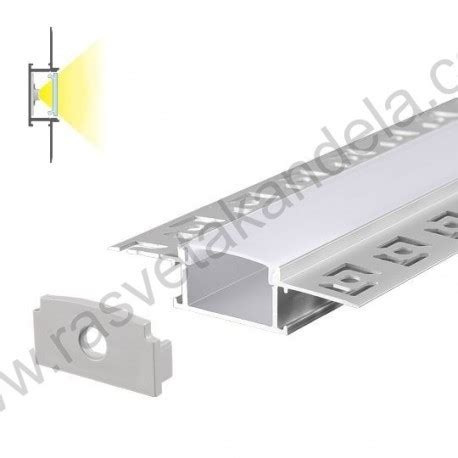 Aluminijumski Profil Za LED Trake Ugradni Set Sa Difuzorom MA6114