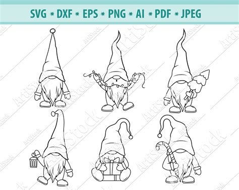 Holiday Gnome Svg Gnome SVG Nordic Gnome Svg Garden Gnomes SVG Eps