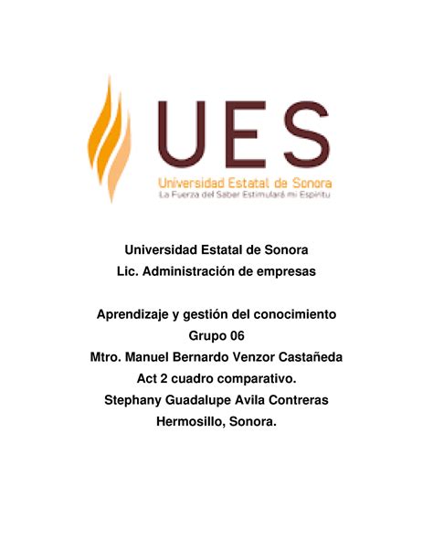 ACT02 Aprendizaje Universidad Estatal de Sonora Lic Administración