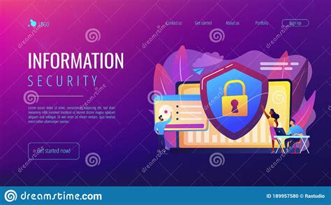 Cyber Security Concept Landing Page Stock Vector Illustration Of