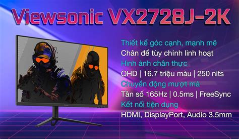 M N H Nh Viewsonic Vx J K Inch Qhd Fast Ips Hz Ms