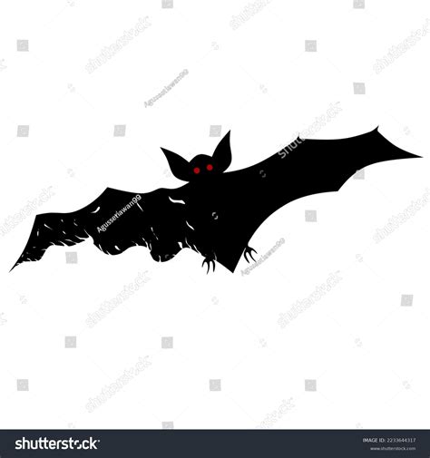 Black Bat Icon One Torn Wing Stock Vector Royalty Free 2233644317