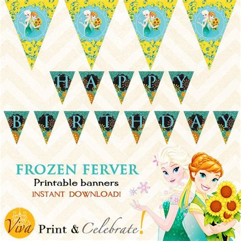 Frozen Fever Printable Banners Instant Download Files Printable