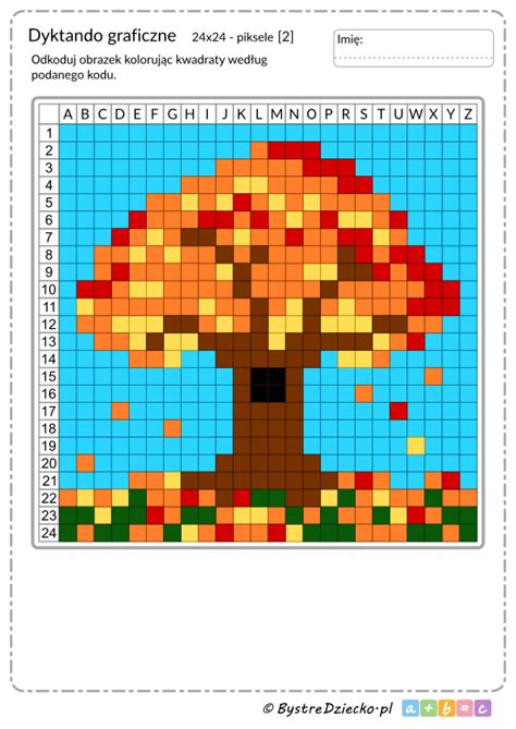 Kolorowe Dyktando Graficzne Jesienne Drzewo Odkoduj Obrazek