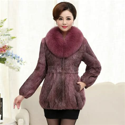 2018 Autumn Winter Plus Size L 7XL Natural Rabbit Fur Jackets Women