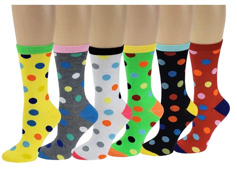 Sumona Sumona 6 Pairs Women Colorful Fancy Polka Dot Design Novelty