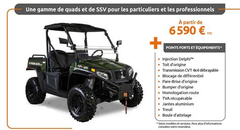 Offre Une Gamme De Quads Et De Ssv Pour Les Particuliers Et Les