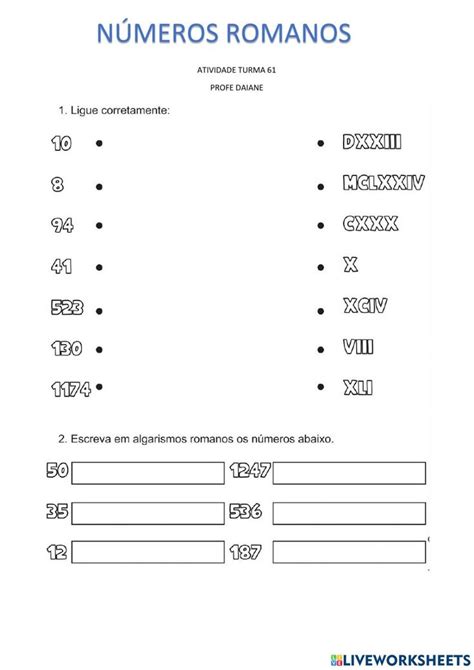 The Numbers And Symbols For Roman Numerals Are Shown In This Worksheet