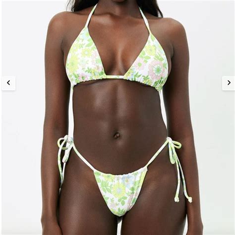 Tia Floral String Bikini Bottom In Secret Garden Gem