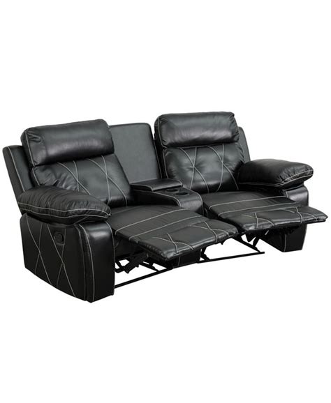 Flash Furniture Reel Comfort Series 2 Seat Reclining Black Leather