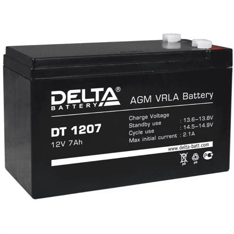 Delta DT 1207: необслуживаемый свинцово-кислотный аккумулятор для ...