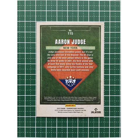 PANINI MLB 2022 DIAMOND KINGS 115 AARON JUDGE NEW YORK YANKEES ベースカード