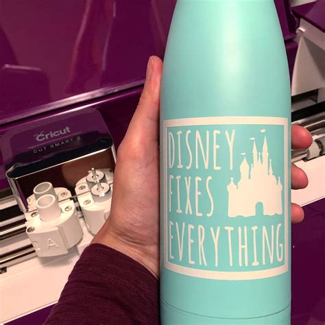 Disney Fixes Everything Water Bottle | Personalized water bottles diy, Water bottle decals ...