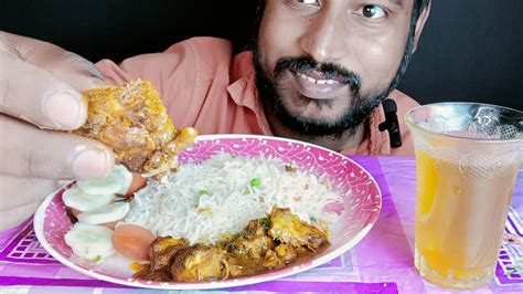 Eating Fried Rice With Chicken Chaap Salad Cold Drink Asmr Eating