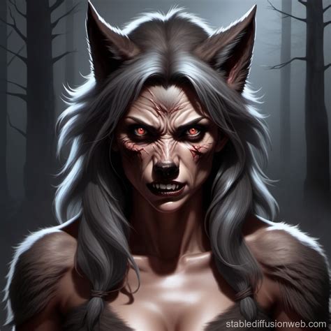 Female Werewolf Transformation Stable Diffusion Online