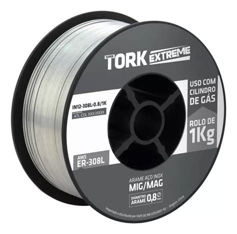 Arame Solda Mig Inox 308l Uso Gás 0 8mm Rolo De 1kg Tork