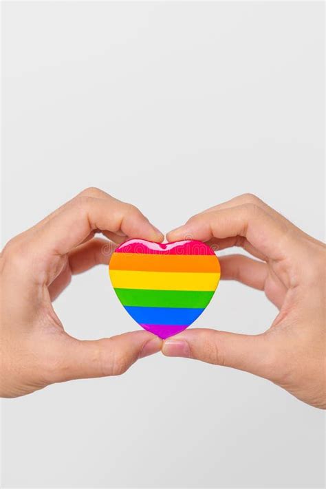LGBT Pride Month Concept Or LGBTQ Or LGBTQIA With Rainbow Heart Shape For Lesbian Gay
