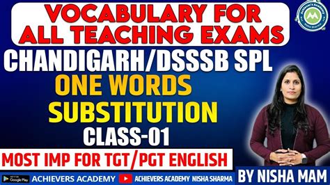 English Vocabulary One Words Substitution Class Imp For All Teaching