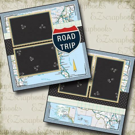 Road Trip 2 Premade Scrapbook Pages Ez Layout 110 Etsy Travel Scrapbook Pages Premade