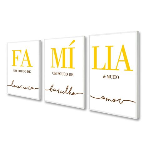 3 Quadros Decorativos Frases Casal Família Em Molduras Elo7