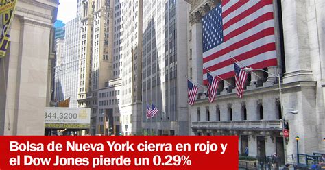 Bolsa De Nueva York Cierra En Rojo Y El Dow Jones Pierde Un