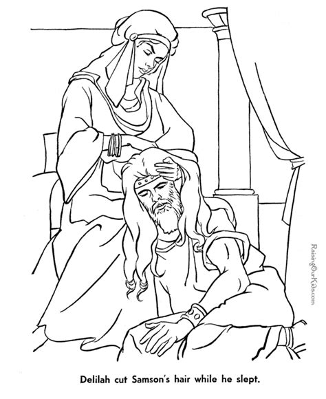 Samson Bible Life Coloring Page Clip Art Library