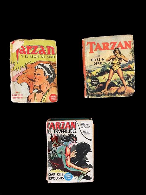 COLECCIÓN 3 UDS LIBROS DE TARZAN EDGAR RICE BURROUGHS ESPAÑA CIRCA