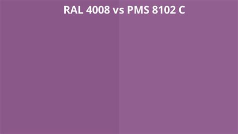 RAL 4008 Vs PMS 8102 C RAL Colour Chart UK