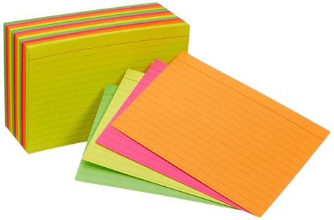 Amazon Basics Ruled Index Flash Cards, Assorted Neon Colored, 4x6 Inch ...