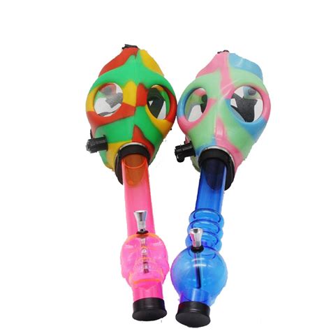 Acrylic Water Pipes Silicone Gas Mask Smoking Bong Foison U