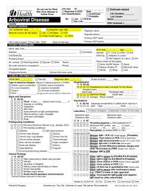 Fillable Online Doh Wa Disease Reporting Form For Arboviral Disease