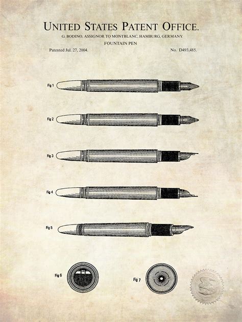 Fountain Pen Design Montblanc Patent Print