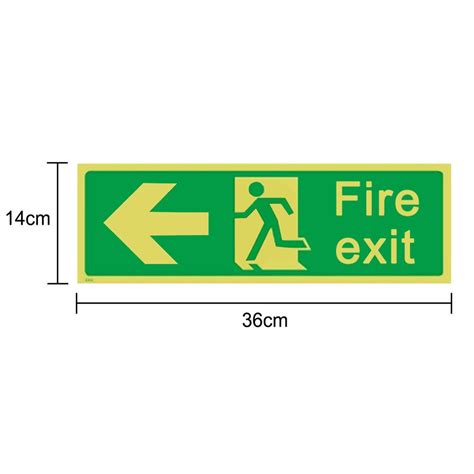 8pcs Photoluminescent Fire Exit Sign 300x100mm Pla Vicedeal