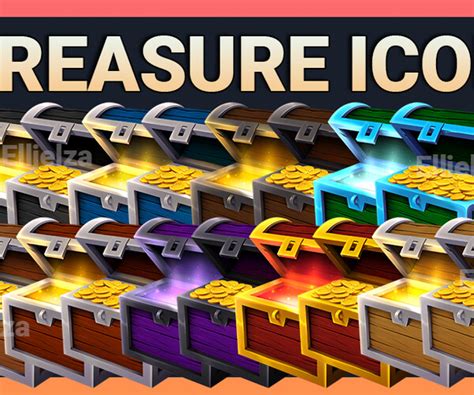 Artstation Treasure Chest Variations Glow And Treasure Game Assets