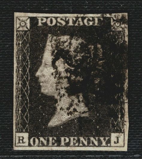 GB ONE PENNY BLACK 1840 Stamp SG 2 1d Plate 9 RJ Used Black MX Cat