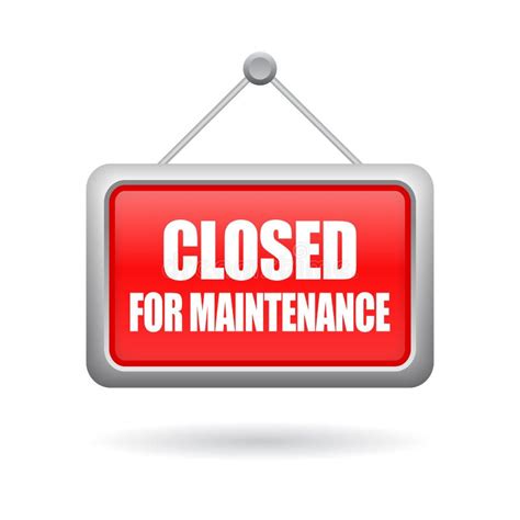 Closed for Maintenance Sign Stock Vector - Illustration of label ...