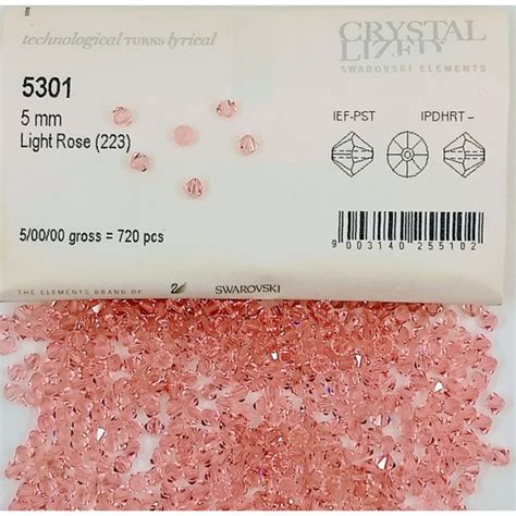 Typical Swarovski Biconical Crystal Bead Light Rose Mm