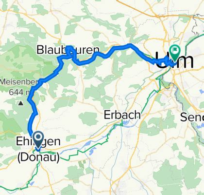 Donau Radweg Ehingen Blaubeuren Ulm Radroute Bikemap