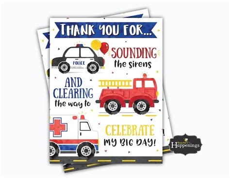 First Responders Thank You First Responsders Party Firetruck - Etsy