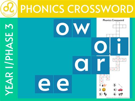 Stage 3 Phonics Oi Ee Ar Or Ow Crossword Teaching Resources