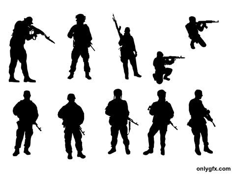 10 Soldier Silhouette (PNG Transparent) | OnlyGFX.com