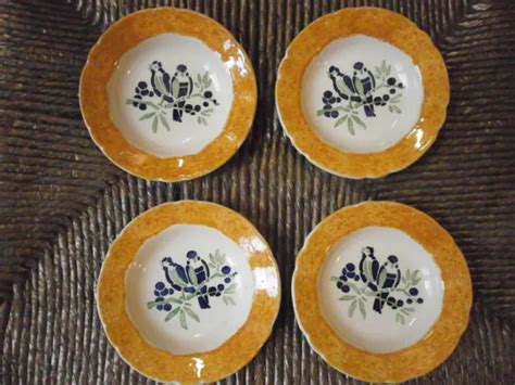 Anciennes Assiettes Dinette En Faience Pour Poupee Annee Couple D