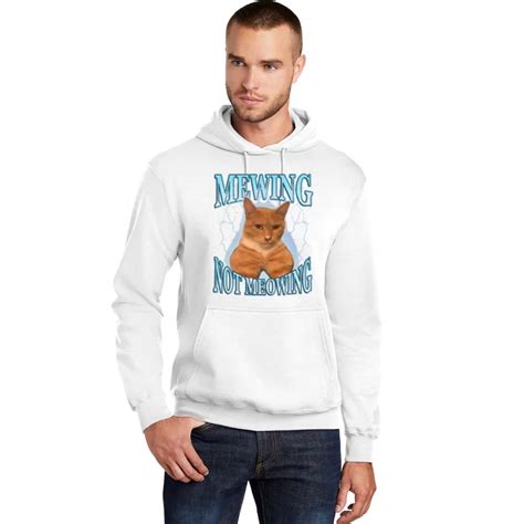 Funny Cat Meme Mewing Looksmax Meowing Cat Trend Hoodie Teeshirtpalace